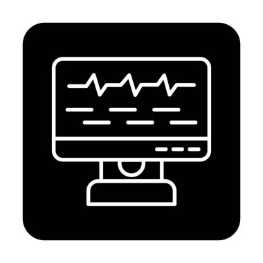Ses çizgisi simgesi ile bilgisayar izleyicisinin vektör illüstrasyonu