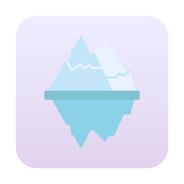 Düz Iceberg vektör simgesi izole edildi