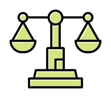  Adalet ölçekli denge simgesi basit web vektörü