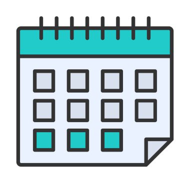 Takvim simgesi, vektör illüstrasyonu basit tasarım