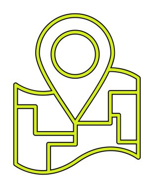 Konum iğnesi, vektör illüstrasyonlu harita simgesi