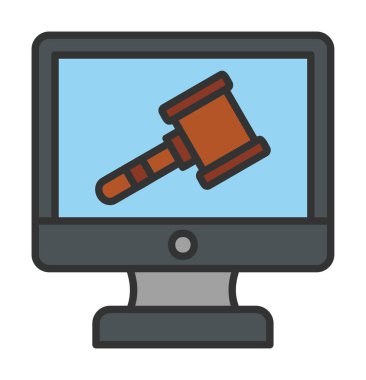 Çevrimiçi açık artırma simgesi, vektör illüstrasyonuName 