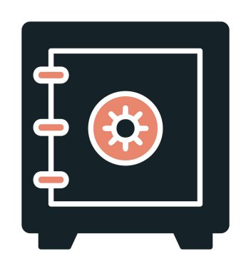 Güvenli kutu simgesi, vektör illüstrasyonu 