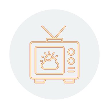 Hava sembollü TV simgesi, vektör illüstrasyonu basit tasarım