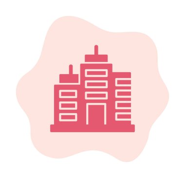 Şehir binası simgesi, vektör illüstrasyonu basit tasarım