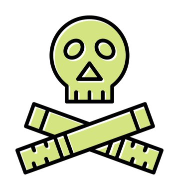 kafatası simgesi dumanı vektör illüstrasyonunu öldürür