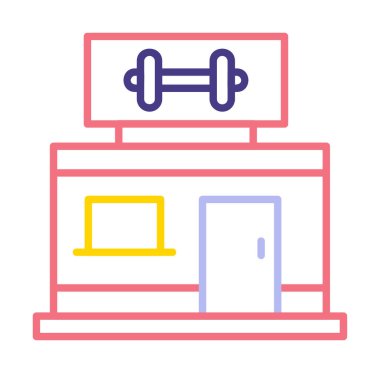 spor salonu modern ikon vektör illüstrasyonu                         