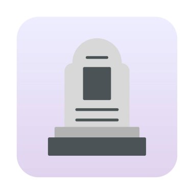 mezar taşı düz simgesi, vektör illüstrasyonu