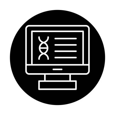 Bilgisayarda kromozom web simgesi. vektör illüstrasyonu