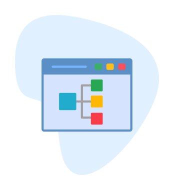 Çevrimiçi Akış Çizelgesi modern simgesinin vektör illüstrasyonu                  