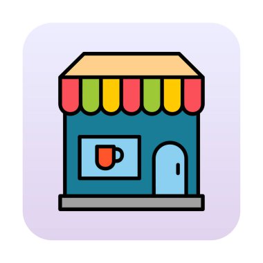 Kafe ikonu vektör illüstrasyonu