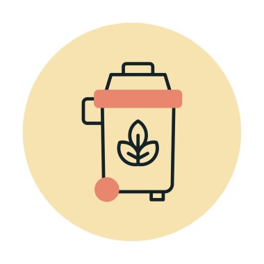 Eko çöp kutusu ikon vektör illüstrasyonu 