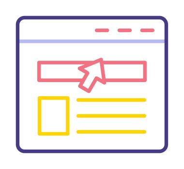 Web sayfası simgesi, vektör illüstrasyonu