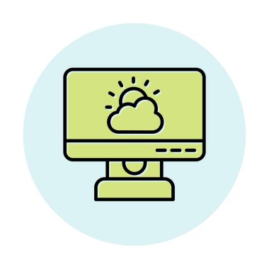 Hava Durumu Haber simgesi, vektör illüstrasyonu 