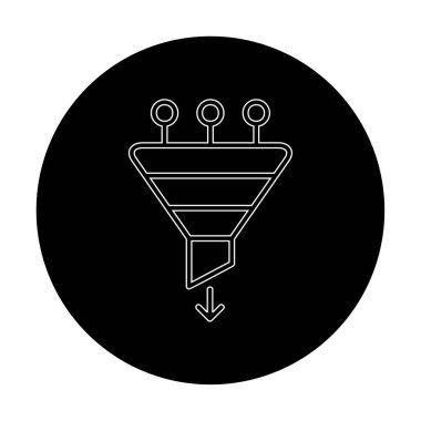 Basit düz huni simgesi vektör çizimi 