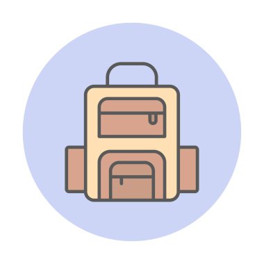 Sırt çantası ikon vektörü. Okul sırt çantası tabelası. izole edilmiş sınır sembolü çizimi