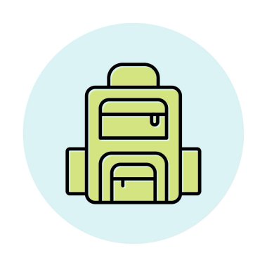 Sırt çantası ikon vektörü. Okul sırt çantası tabelası. izole edilmiş sınır sembolü çizimi