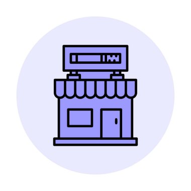 dükkan simgesi, vektör illüstrasyonu basit tasarım