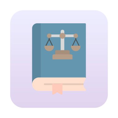 Hukuk kitabı. Web simgesi basit illüstrasyon 