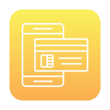 Basit Çevrimiçi Ödeme simgesi, vektör illüstrasyonu