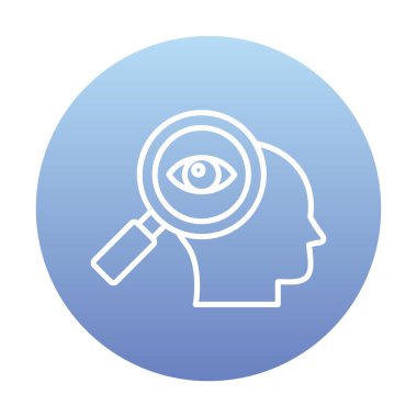 Büyüteç simgesiyle insan kafasının vektör çizimi