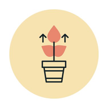 Bitki büyüme ikonu vektör illüstrasyonu