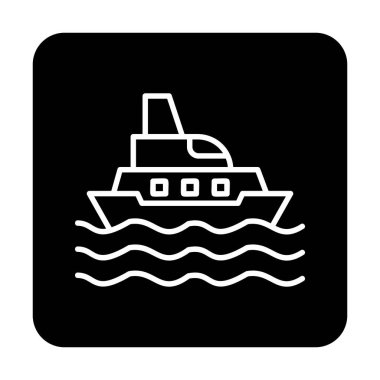 Gemi simgesi, vektör illüstrasyonu