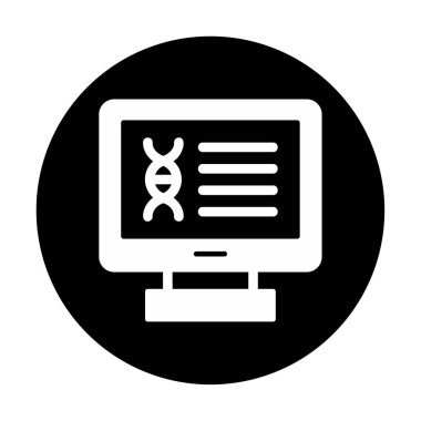 Bilgisayarda kromozom web simgesi. vektör illüstrasyonu