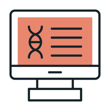 Bilgisayarda kromozom web simgesi. vektör illüstrasyonu