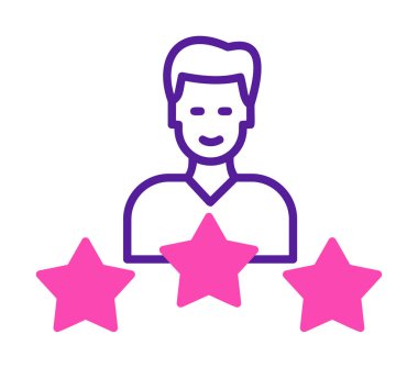 Yıldız simgesi, vektör illüstrasyon tasarımı olan kişi