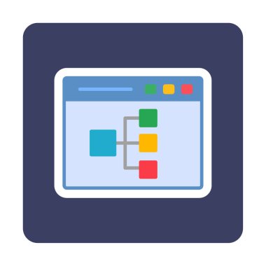 Çevrimiçi Akış Çizelgesi modern simgesinin vektör illüstrasyonu                  