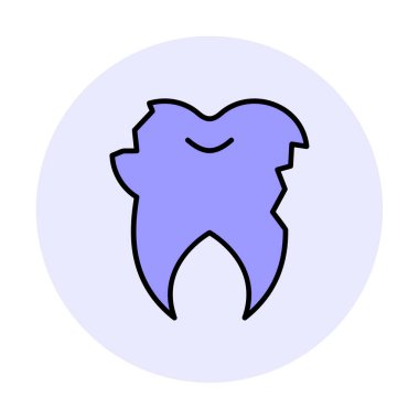 Kırık diş simgesi vektör illüstrasyonu 