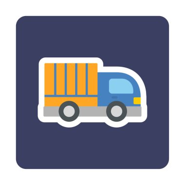 dağıtım kamyonu simgesi, vektör illüstrasyonu