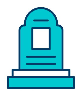 mezar taşı düz simgesi, vektör illüstrasyonu