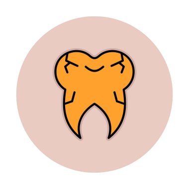 Kırık diş simgesi, vektör illüstrasyonu  