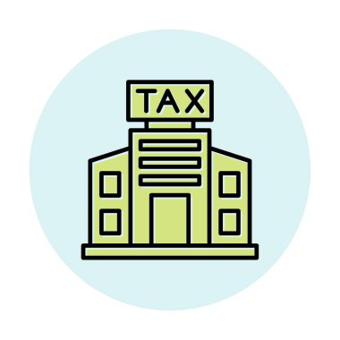 Vergi Dairesi Binası. Web simgesi basit illüstrasyon