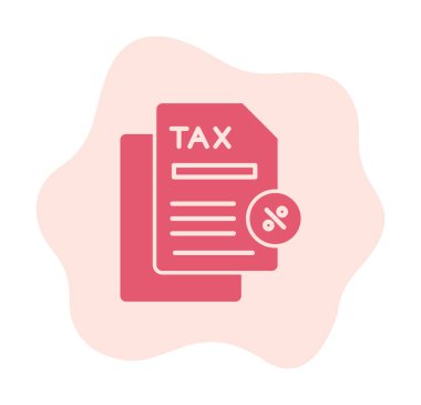 Basit Vergi İndirimi simgesi, vektör illüstrasyonu