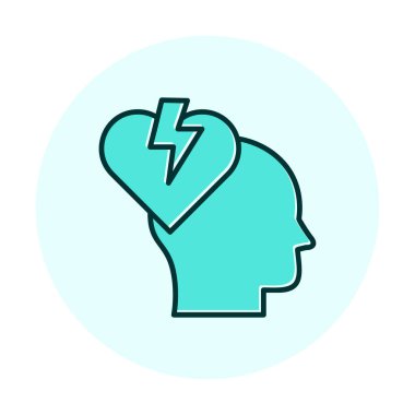 kırık kalp simge vektör çizim