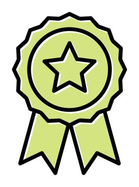  Basit ödül rozet vektörü düz çizgi simgesi