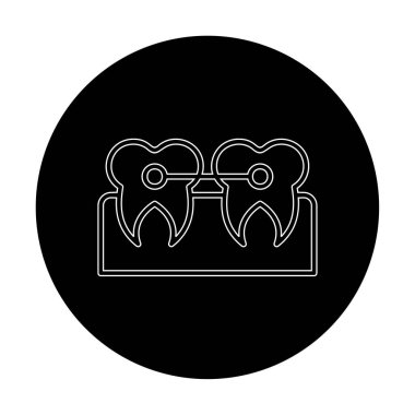 Diş bakımı ikonu, vektör çizimi. Parantezler                       