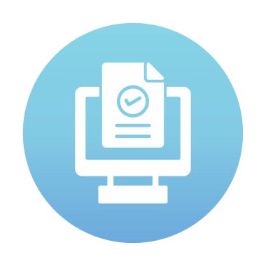 Bilgisayar ekranında web sitesi kayıt simgesi, vektör illüstrasyonu basit tasarım