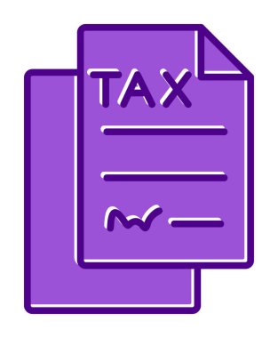 vergi formu simgesi beyaz arka plan üzerinde 