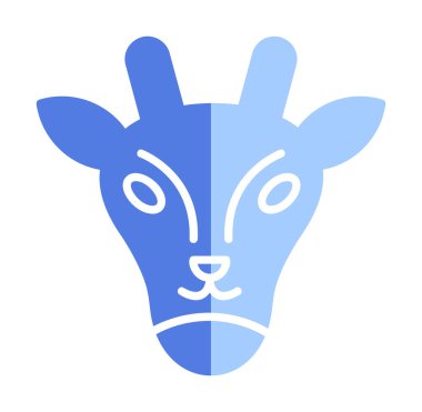 Zürafa baş web simgesi, vektör illüstrasyonu 