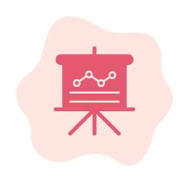 Sunum, grafikli iş tahtası, vektör illüstrasyonu