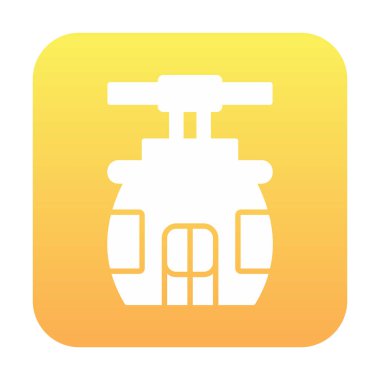 Cableway simgesi, taslak biçim illüstrasyonu  