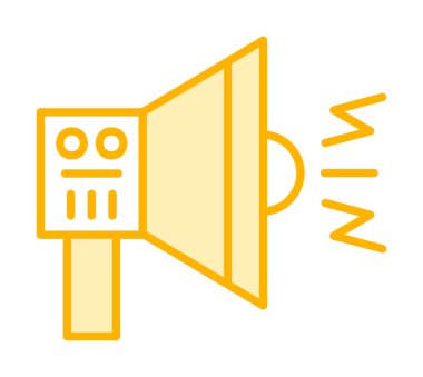 Hoparlör ve gürültü simgesi, vektör illüstrasyonu  