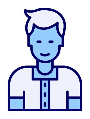 Avatar man simgesi, vektör illüstrasyonu  