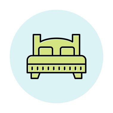 Yatak simgesinin vektör illüstrasyonu