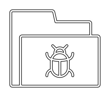 yazılım hatası simgesi, virüs konsepti, vektör illüstrasyonlu veri dizini