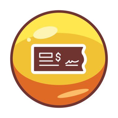 Bank Check web simgesi, vektör illüstrasyonu 